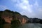 The lake and mountain views in Dajin lake park,Taining,Fujian,China