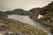 Lake in the mountains, on the blue trail in Ilulissat, Greenland