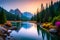 lake in the mountains with greenery