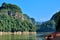 Lake and mountains landscape, Taining, Fujian, China