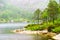 Lake in mountains, Norway stone landscape