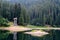 Lake in the mountains. Synevir National Park view