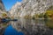 Lake in the mountains.Wonderful moment with leaves and sky to enjoy