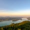 Lake and mountains at Worthersee Karnten Austria tourist spot