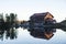 The lake Mummelsee and the mountain hotel in Seebach