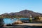 Lake Murray Boat Dock with Cowles Mountain in San Diego