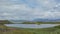 Lake Myvatn with green pseudocraters and islands at Skutustadagigar, Diamond Circle, in North of Iceland, Europe