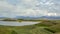 Lake Myvatn with green pseudocraters and islands at Skutustadagigar, Diamond Circle, in North of Iceland, Europe