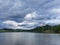 lake near Church of the Holy Trinity in Slovenske Gorice. Overcast. Slovenia