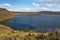 Lake near Silustani tombs in the peruvian Andes at Puno Peru