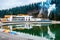 Lake and new relaxation building in Bukovel