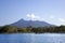 Lake Nicaragua on a background an active volcano Concepcion