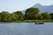 Lake Nicaragua on a background an active volcano Concepcion