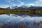 Lake in Norway with snowcapped mountain