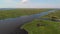 Lake Okeechobee aerial view. Drone flight.