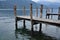 Lake Orta, Italy. Wooden pier