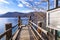 Lake Orta winter touristic pier. Color image