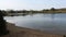 Lake overview in autumn, national park kennemerland zuid in the Netherlands