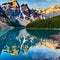 Lake panorama in national park, landscape background, nature, mountains