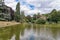 Lake in the Parc Buttes-Chaumont - Paris, France