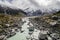 Lake path to mountain in Mont Cook Valley