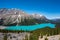 Lake Payto from the top of the hiking trail in Alberta, Canada