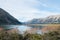 Lake Pearson (Moana Rua) in cloudy day, New Zealand