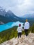 Lake Peyto in Banff National Park, Canada. Mountain Lake as a fox head is popular among tourist in Canada