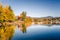 Lake Placid at the Foliage Peak and Reflection in Water