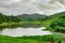 Lake pristine with mountain water reflection at morning