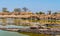 Lake at Rani Padmini Palace at Chittorgarh Fort. Rajasthan, India