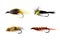 Lake and Reservoir Trout Fishing Lures on White Background