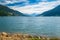 Lake Resia and the Ortler mountains Alto Adige, Italy