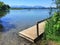 Lake Riegsee with wooden boardwalk