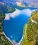 Lake Ritsa aerial panoramic view, Abkhazia