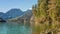 Lake Ritsa and the Caucasus mountains in Abkhazia