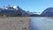 Lake river water blue sky clean mountains rocks