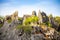 Lake and roks in Danzhou Stone Flower Caves, Geopark next to Haikou, Hainan, China