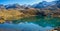 Lake Rong view in Ecrins national park near refuge Drayeres, France