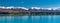 Lake Ruataniwha, New Zealand, South Island, trees and mountains, azure water reflections