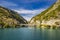 Lake San Domenico, in the Sagittario Gorges, in Abruzzo, L\\\'Aquila, Italy.