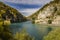 Lake San Domenico, in the Sagittario Gorges, in Abruzzo, L\\\'Aquila, Italy.