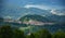 the lake of Santa Croce seen from the mountains of Chies D\\\'Alpago