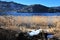 Lake schliersee in winter in the mountains in bavaria