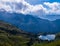 Lake Seealpsee in the Allgau Alps above of Oberstdorf, Germany.