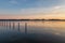 Lake in Sellin at sunset in Ruegen, Germany