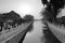 Lake of shichahai park, black and white image