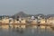 Lake side ghat view of Pushkar, Ajmer, Rajasthan,