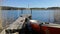 Lake sjo in Sweden Smaland lake boat Gamleby