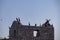 Lake Skadar - Panoramic view of flock of cormorant birds sitting on prison ruins on Island Grmozur in Lake Skadar National Park